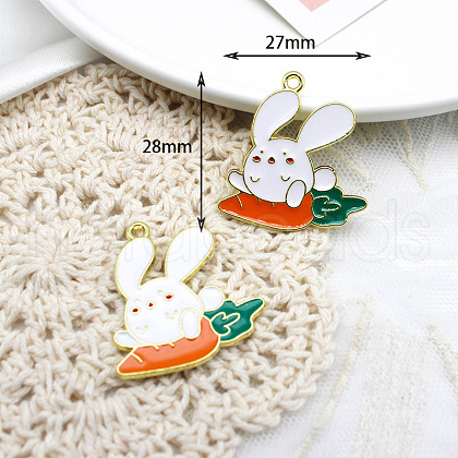 Rabbit Shape Alloy Enamel Pendant EAER-PW0001-012C-1