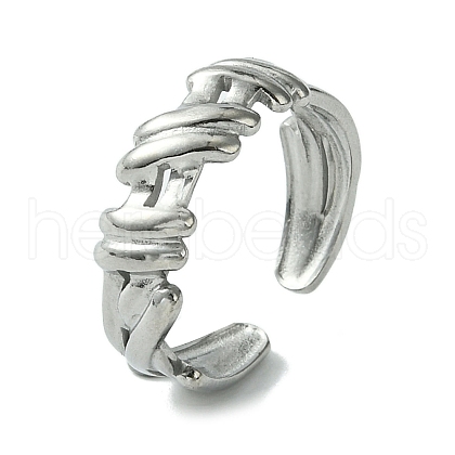 Non-Tarnish 304 Stainless Steel Open Cuff Ring RJEW-L110-020P-1