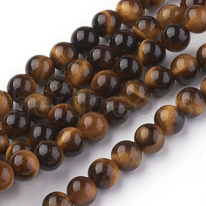 Natural Tiger Eye Beads Strands X-G-G099-6mm-5-1