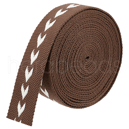 5 Yards Polycotton Jacquard Arrow Ribbon OCOR-WH0078-170C-1