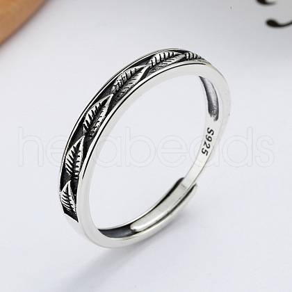 Leaf 925 Sterling Silver Adjustable Finger Rings FS-WG9DE26-01-1