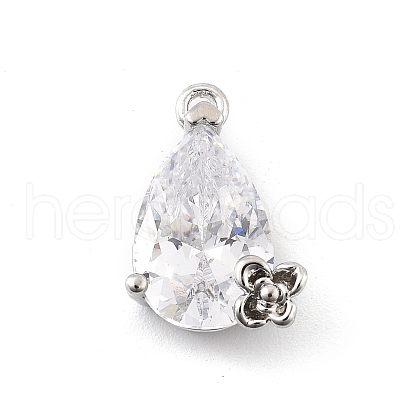 Brass Micro Pave Cubic Zirconia Pendants KK-K371-40A-P-1