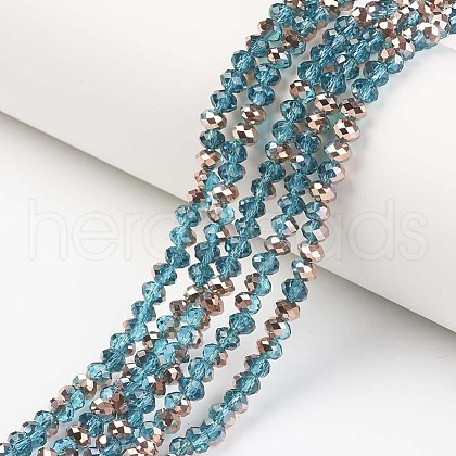 Electroplate Transparent Glass Beads Strands EGLA-A034-T3mm-N06-1