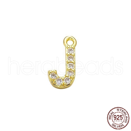 Real 18K Gold Plated 925 Sterling Silver Micro Pave Clear Cubic Zirconia Charms STER-P054-10G-J-1