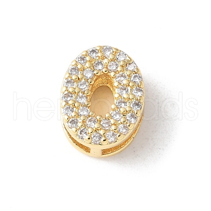 Brass Micro Pave Clear Cubic Zirconia Initial Multi-strand Links KK-S520-01G-15-1
