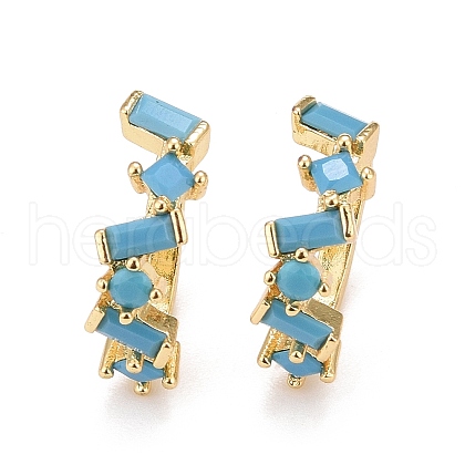 Cubic Zirconia Star Cuff Earrings EJEW-A069-17G-B-1