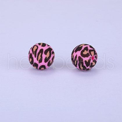 Printed Round Silicone Focal Beads SI-JX0056A-88-1