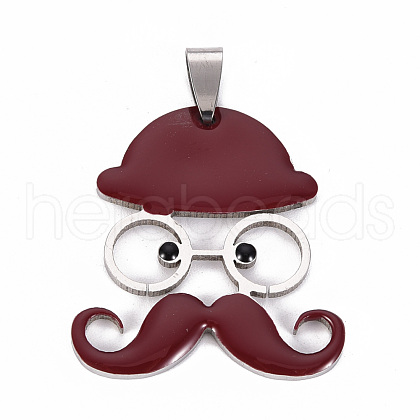 201 Stainless Steel Enamel Pendants STAS-S110-076B-1