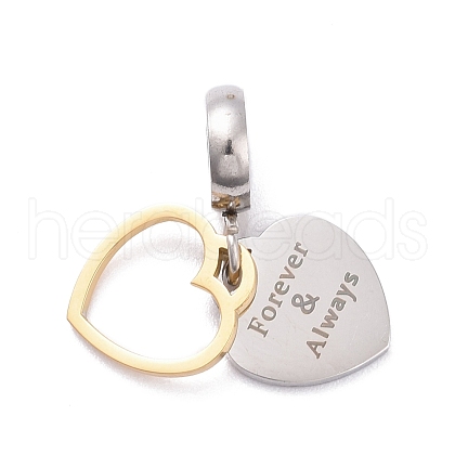 304 Stainless Steel European Dangle Charms STAS-I194-23GP-1
