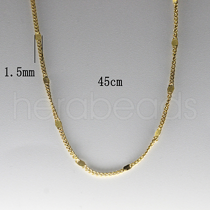Gold-Plated Stainless Steel Curb Chain Necklaces for Women CH6002-1-1