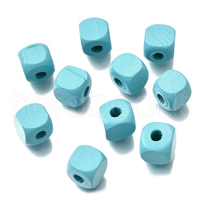 Spray Painted Wooden Beads WOOD-P021-01C-26-1