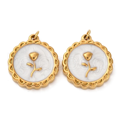 304 Stainless Steel Enamel Pendants STAS-U061-51G-02A-1