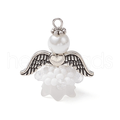 Glass Seed Beaded Angel Pendants PALLOY-MZ00714-01-1