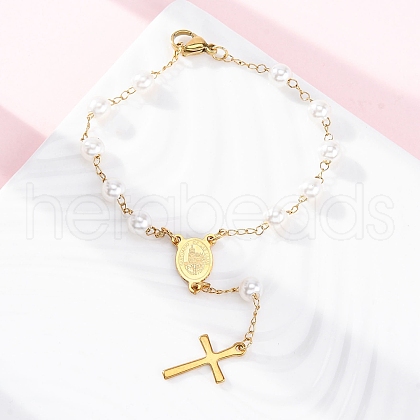 304 Stainless Steel Link Chain Bracelets BJEW-A032-03G-1