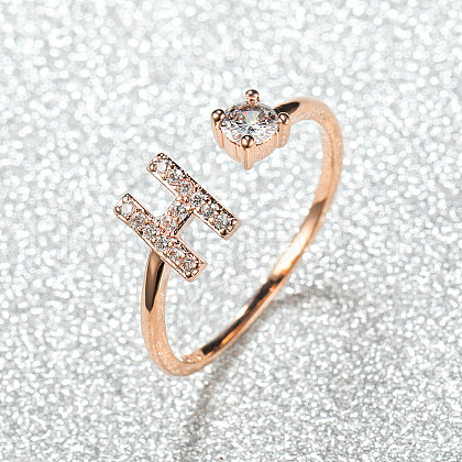 Brass Micro Pave Cubic Zirconia Cuff Rings for Women FS-WGA4C54-08-1