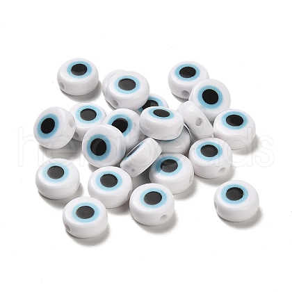 Spray Painted Acrylic Beads OACR-A030-02B-1
