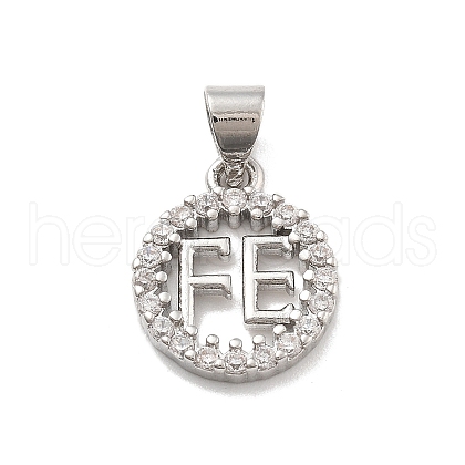 Rack Plating Brass Micro Pave Cubic Zirconia Pendants KK-D359-31P-1