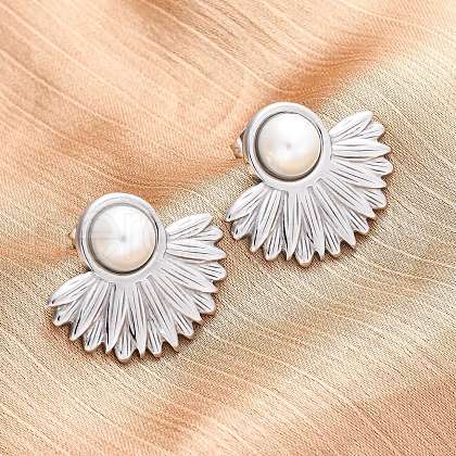 304 Stainless Steel Stud Earrings EJEW-B108-14P-1