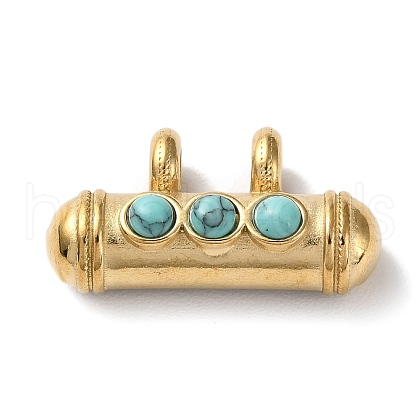 Boho Style Synthetic Turquoise 3-Bead Pendants STAS-P328-02G-01-1