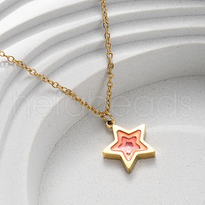 304 Stainless Steel Geometric Pendant Necklaces for Women NJEW-M106-02B-G-1