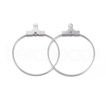 Tarnish Resistant 316 Surgical Stainless Steel Hoop Earring Findings STAS-P238-09P-02-1