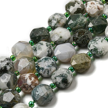 Natural Tree Agate Beads Strands G-NH0015-D04-01-1