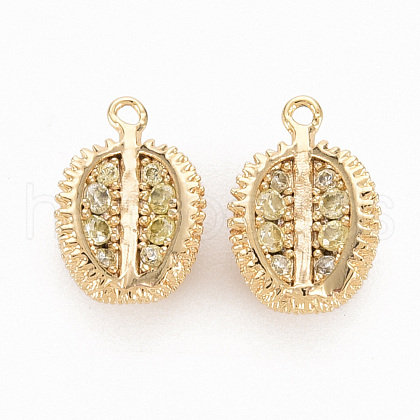 Brass Micro Pave Clear Cubic Zirconia Pendants KK-N231-265-NF-1