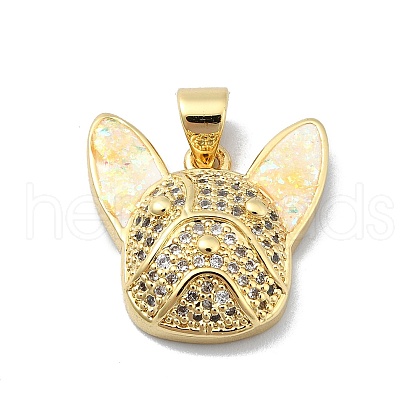 Brass Micro Pave Clear Cubic Zirconia Pendants KK-A221-25A-G-1