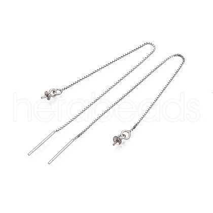 Anti-Tarnish Rhodium Plated 925 Sterling Silver Stud Earring Findings STER-N016-10P-1