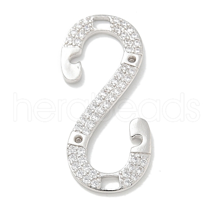 Rack Plating Brass Micro Pave Cubic Zirconia Pendants KK-L224-067P-1