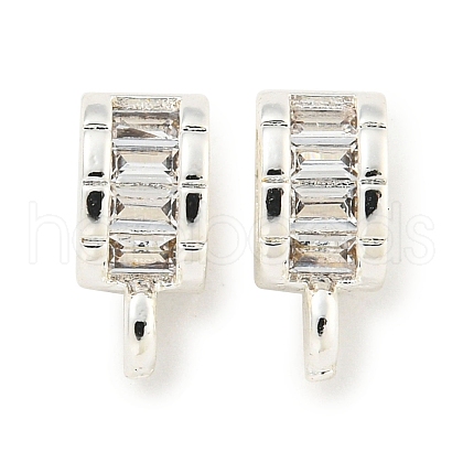 Brass Cubic Zirconia Tube Bails KK-L215-202S-1
