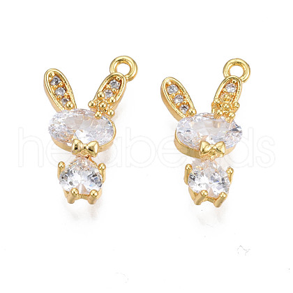 Brass Micro Pave Cubic Zirconia Charms KK-N231-244-1