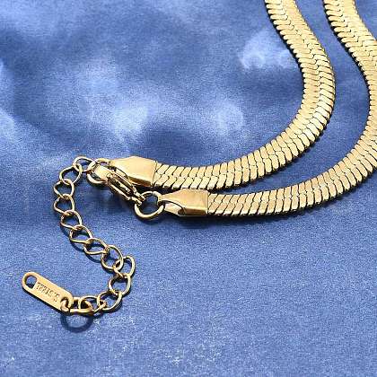 Ion Plating(IP) 304 Stainless Steel Herringbone Chain Necklace for Men Women NJEW-E076-03E-G-1