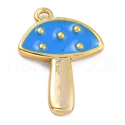 Autumn Theme Brass Enamel Pendants KK-P197-18B-G-1