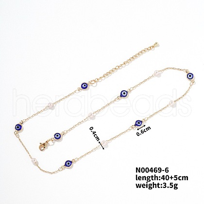 Evil Eye Brass Link Chain Necklaces Hip-hop Rock Fashion Necklace WS7214-1-1