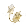 Natural Mixed Stone Cuff Rings RJEW-B122-02G-6