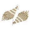 Boho Seed Bead Rhombus Tassel Earrings EJEW-Z072-02C-3