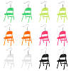 FIBLOOM 6 Pairs 6 Colors Acrylic Chair Dangle Earrings with Steel Iron Pins EJEW-FI0001-56-1