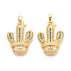 Brass Micro Pave Cubic Zirconia Pendants KK-N257-72G-1