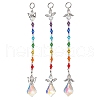 Angel Alloy & Glass Pendant Decoraton HJEW-JM02031-1