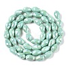 Opaque Solid Color Electroplate Glass Beads Strands EGLA-N013-P8mm-B14-2