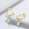 Natural Pearl Dangle Stud Earrings EJEW-P231-30G-3