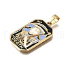 Tarot 304 Stainless Steel Enamel Pendants STAS-M119-09T-G-3