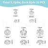 Unicraftale 150Pcs 5 Styles 304 Stainless Steel Bead Caps STAS-UN0060-37-3