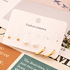 3 Pairs French Minimalist Round & Ring Stainless Steel Earring Sets ZZ2874-2
