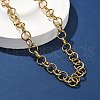 304 Stainless Steel Textured Rolo Chain Necklaces for Women NJEW-U050-01G-2
