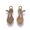 Tibetan Style Alloy Kitten Pendant Settings for Enamel PALLOY-A15359-AB-NF-2