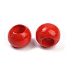 Spray Painted Wood Beads WOOD-F017-05F-2
