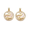 Brass Micro Pave Clear Cubic Zirconia Pendants KK-N254-186G-1