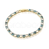 Brass Enamel Link & Charm Bracelets BJEW-Z094-02G-01B-4